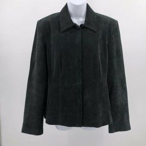 Suede Zip Front Jacket Black size L